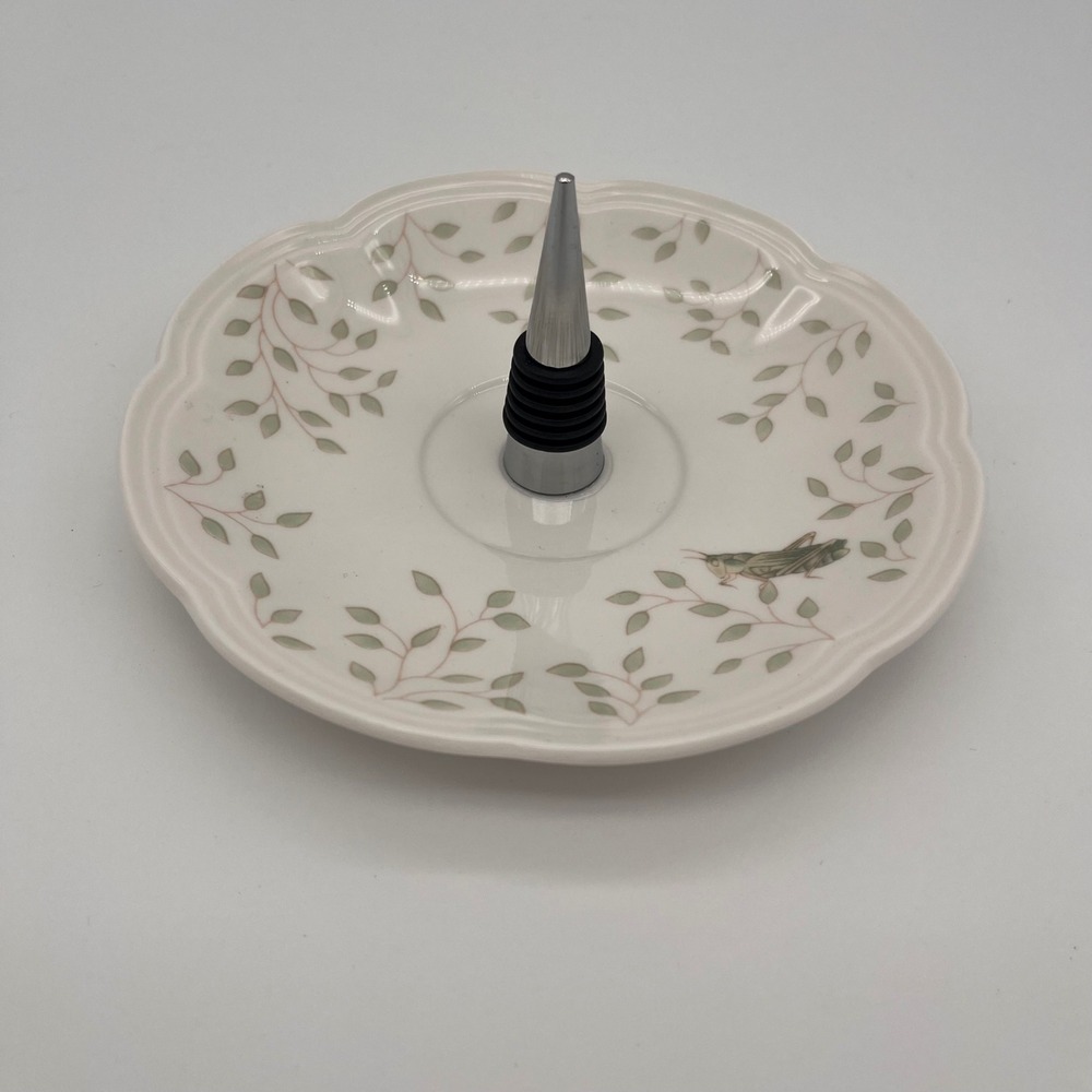 Lenox Butterfly Meadow Handmade Porcelain Ring Holder Dresser Tray Grasshopper